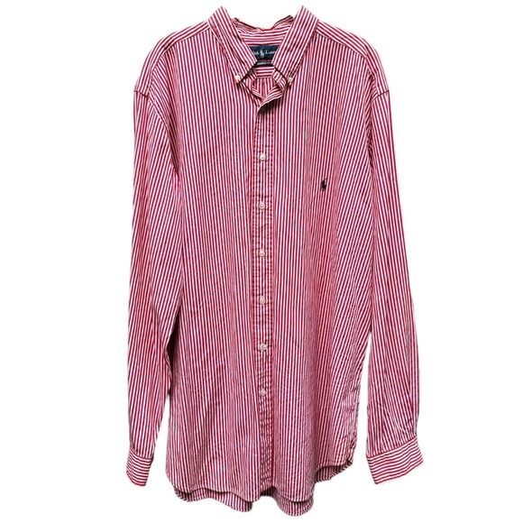 Polo Ralph Lauren Red White Button Down Shirt Size XLT - Picture 1 of 2